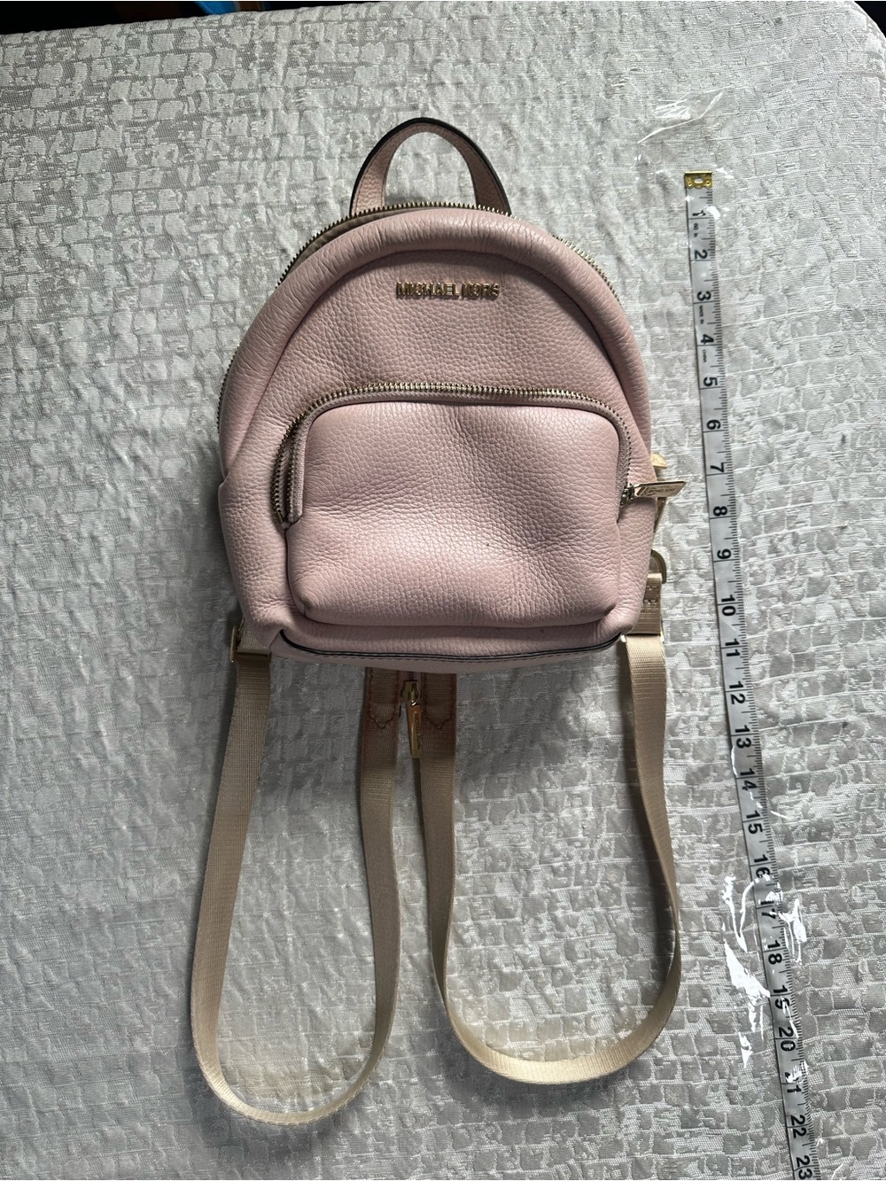Michael Kors Light Pink Pebbled Leather Mini Backpack